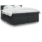 vidaXL Boxspringbett mit Matratze Schwarz 200x200 cm Kunstleder