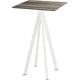 Essentials Infinity Stehtisch Weiß gestell + Tropical Wood HPL 70x70 cm