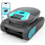 (2026 Upgrade) Pleco Pro Poolroboter Akku Boden und Wand, Wasserlinienreinigung, Poolsauger Akku 210 Min Laufzeit, Doppel-Filtration, Poolreiniger mit 7 Modi, APP Intelligenter Routen, bis 200 m2
