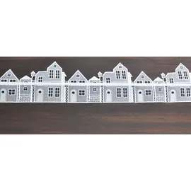 Stickereien Plauen Fensterdekoration STICKEREIEN PLAUEN "Häuser" Gr. 4, weiß, B:105cm H:13cm, Polyester, Fensterbilder, Geschenkartikel, Fensterdekoration "Häuser"