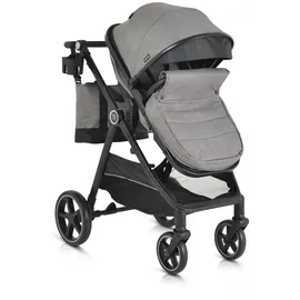 Moni Kinderwagen 2 in 1 Tokyo 22 kg umbaubar Wickeltasche Stoßdämpfer klappbar grau