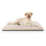 Knuffelwuff Orthopädische kuschelige Hundematte Berrith aus weichem Kaninchenfell-Imitat 100x70cm Beige - Hundekissen für große, mittelgroße und kleine Hunde - Für Zuhause, Auto, Wohnmobil, Wohnwagen