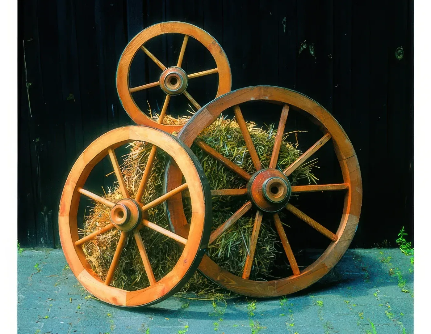 Garten Deko Holzrad Tomsk – Dekorad aus Kiefer/Fichte, Honigbraun – Garten Deko aus Holz – Dekoration für den Garten und Terrasse