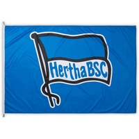 Hertha Berlin BSC Berlin Hissfahne - Logo - 120 x 180 cm Fahne Flagge - Plus Lesezeichen I Love Berlin, mehrfarbig, Einheitsgröße