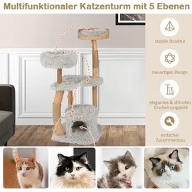 Costway Kratzbaum 124 cm grau