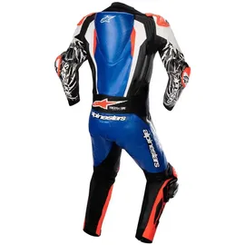 Alpinestars Absolute V2 Lederkombi - Blau/Schwarz/Weiß/Neon-Rot / 58