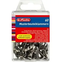 HERLITZ 10411312 Musterbeutelklammer Flachkopf 60er weißblank