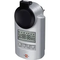 Brennenstuhl 1507490 Steckdosen-Zeitschaltuhr digital Wochenprogramm 23 h/59 min 3680 W IP44 Countdown-Funktion, Zufallsfunktion