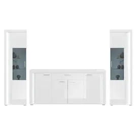 Möbel Kraft Wohnwand ¦ weiß ¦ Maße (cm): B: 332 H: 202 T: 42.0