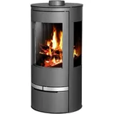 Holzofen Orion Vision – 7 kW – Energieklasse a – Gebogenes Design mit Dreifachverglasung – Stahlverkleidung – Rauchrohr Ø150 mm