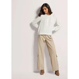 Madeleine Langarmbluse Schlupfbluse mit Kapuze Beige 42