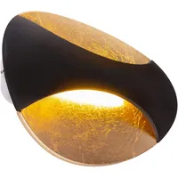 GLOBO LED Wandleuchte, schwarz blattgold, H 15 cm