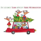 LUMA Weihnachtskarte Rentiere im Auto DIN B6