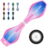 Bueuwe Waveboard Kinder ab 8 Jahre, Snakeboard mit ABEC-7 Kugellager, Skateboard mit Leuchtrolle, Streetsurfing Waveboards für Mädchen Junge und Jugendliche, Bis 100 kg, 86x23x9 cm,2