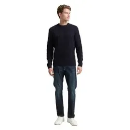 Tom Tailor Regular Fit Strickpullover aus Baumwoll-Mix, Marine, XL