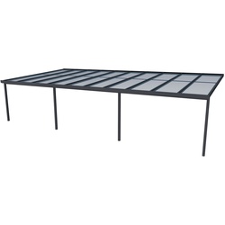 GUTTA Terrassendach Premium, BxT: 1014×506 cm, Bedachung Doppelstegplatten, BxT: 1014×506 cm, Dach Polycarbonat Opal grau