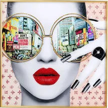 Kare Gerahmtes Bild Times Square View 80x80cm",