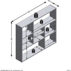 FMD Hängeregal Mika Holzoptik Braun Eiche