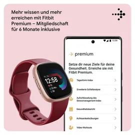 Fitbit Versa 4 aluminium kupferrosé/himbeerrot
