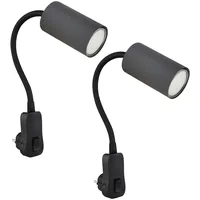 GLOBO Steckdosenlampe Steckerleuchte Wohnzimmer GU10 mit Schalter Steckdosenleuchte mit