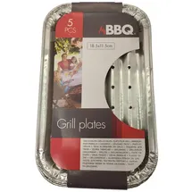 Bbq Grillplatte 18 x 11 cm Aluminium grau