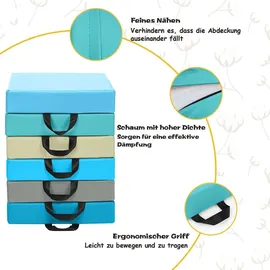 Costway Bodenkissen 6er Set 40 x 40 cm Blau/Mehrfarbig
