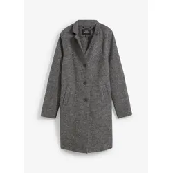 bonprix Wollmantel aus gewalkter Wolle, grau, 48, Wolle