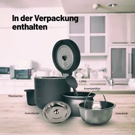 Lauben Low Sugar Rice Cooker mit Low-Sugar-Funktion, Fassungsvermögen 1,5l, verzögerter Start, Warmhalten, Antihaftbeschichtung, (White)