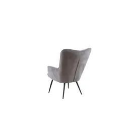 byLIVING Sessel Uta Cord 72 x 97 x 80 cm Grau mit Hocker