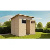 Bertilo Gerätehaus Pent Modern  (Außenmaß inkl. Dachüberstand  (B x T): 232 x 226 cm, Holz, Naturbelassen)