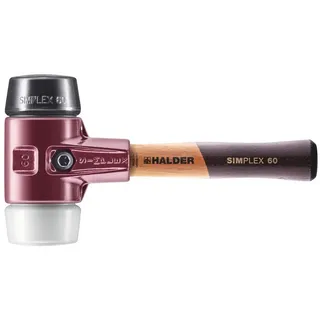 Halder SIMPLEX Schonhammer Ø 60 mm Gummi schwarz / Superplastik kurzer Stiel mit Tempergussgehäuse