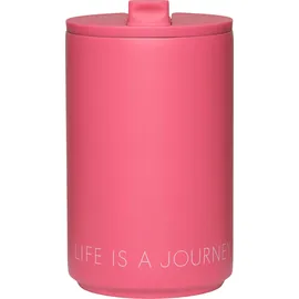 DESIGN LETTERS Life is a Journey Thermobecher rosa