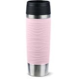 Emsa Travel Mug Waves Grande, Thermobecher - hellrosa/edelstahl, 0,5 Liter