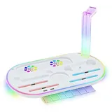 Wigento RGB Licht Ladestation Weiß Nintendo Switch 2