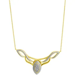 Kette mit Anhänger FIRETTI "Schmuck Geschenk Silber 925 Halsschmuck Halskette Statement Navette", silber (gelbgoldfarben, silberfarben), Halsketten, Damen, 0,015 ct, Silber 925 (Sterlingsilber)-Diamanten, L: 45cm B: 1,1mm, Silber 925 (Sterlingsilber), Diamanten, mit Diamanten, B:1,1mm