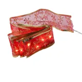 MARELIDA LED-Lichterkette Seidenband 2,7 m rot