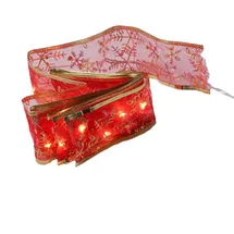 MARELIDA LED-Lichterkette Seidenband 2,7 m rot