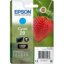 Epson Druckerpatrone C13T29844012 Erdbeere cyan - Farbe: Cyan, Inhalt: 3,2 ml, 180 Seiten Druckleistung