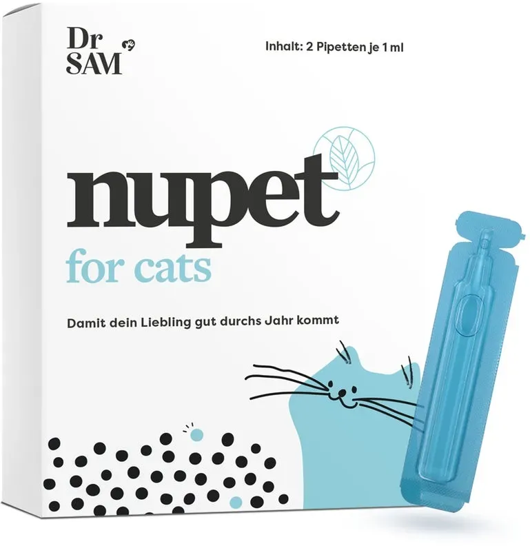 Dr. SAM nupet Pipette Katze - für 30 Tage - Geraniol-basierte Pipetten für Katzen ab 10 Wochen und bis 20 kg