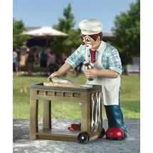 Gilde Clown Grillprofi aus Kunstharz - Grill Geschenk für Männer - Dekofigur Sammlerstüc - 15 cm hoch, Mehrfarbig, 11 cm breit, 8 cm tief
