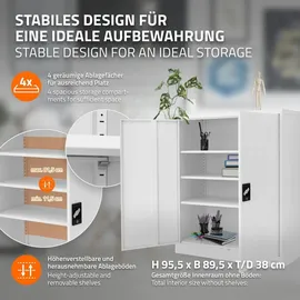 ML-Design Aktenschrank 90x40x109 cm weiß