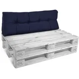 Beautissu Palettenkissen Dunkelblau, Textil, 40x10x120 cm - 2 Jahre Gewährleistung – mind. 14 Tage Rückgaberecht - Outdoor-Kissen, Palettenkissen