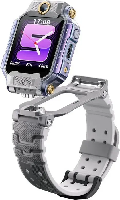 imoo X10 Kinder-Smartwatch-Handy – Kippbare Dual-Kameras, wasserdicht bis 20 m, KI-GPS-Tracking, 4G-Video- & Sprachanrufe, mehrsprachig, Sicherheitsfunktionen (Grau)