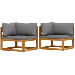 vidaXL Modular-Ecksofas 2 Stk. mit Auflagen Dunkelgrau