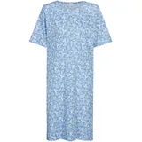 MEY Nachtwäsche Serie Flower Meadow Sleepshirt, Rundhals, Kurzarm, für Damen, 1116 Blue Silk 42