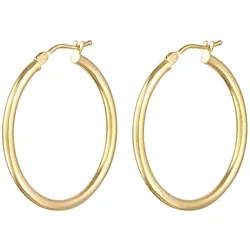 Elli PREMIUM Creolen Basic Bügelverschluss 375er Gelbgold OneSize Damen 