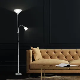 ETC Shop Steh Leuchte Wohn Zimmer Decken Fluter schaltbar Flexo Dimmer Lampe im Set inklusive RGB LED Leuchtmittel