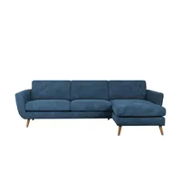 SOHO Ecksofa grau - Flachgewebe Smilla ¦ blau ¦ Maße (cm): B: 274 H: 85 T: 156.0