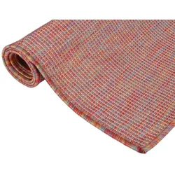 vidaXL Outdoor-Teppich Flachgewebe 100x200 cm Rot