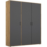 Rauch BLUE Kleiderschrank Voyager 140 x 194 cm Dekor Grau-Metallic